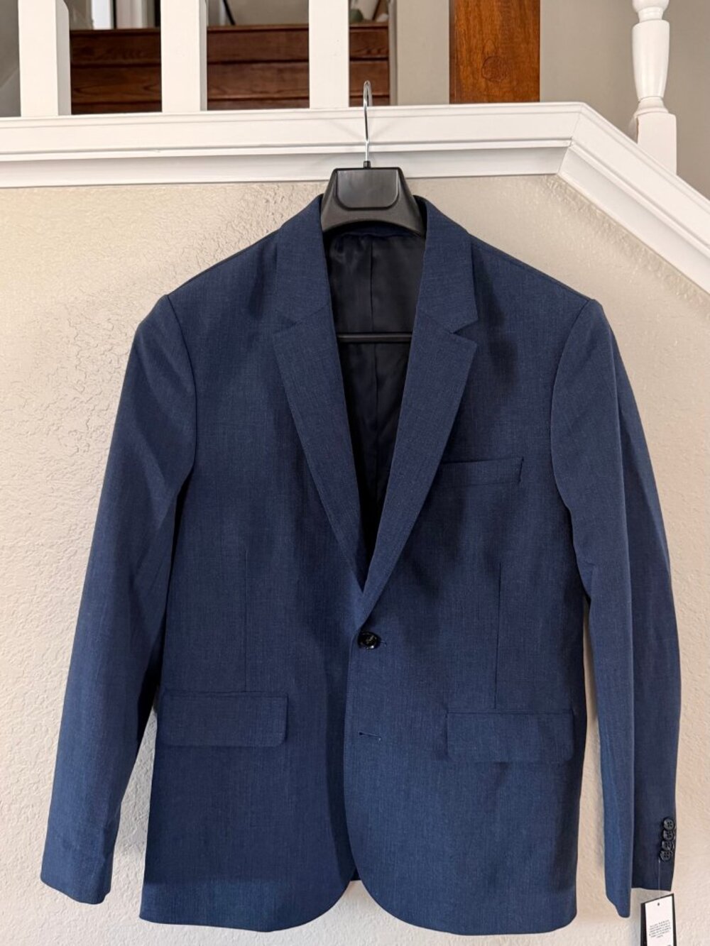 Abercrombie & Fitch Collins Blazer Mens 38R Navy Texture Classic Fit NWT - Picture 2 of 5